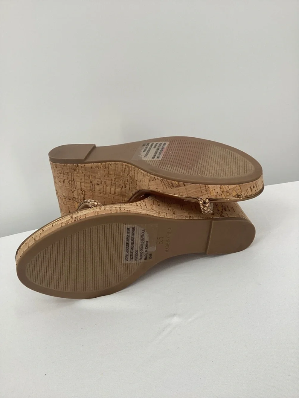 Steve Madden Udell Bronze Rhinestone Cork Wedge Sandals